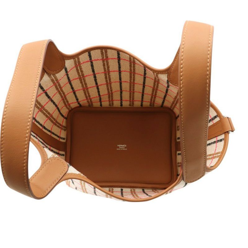 エルメス ハンドバッグ ピコタンロックPM ゴールド/エクリュ/フォーブ/ローズポップ/シルバー金具 トワルアッシュ/スイフト  K刻印