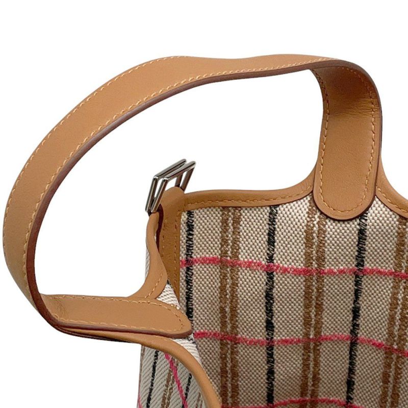 エルメス ハンドバッグ ピコタンロックPM ゴールド/エクリュ/フォーブ/ローズポップ/シルバー金具 トワルアッシュ/スイフト  K刻印