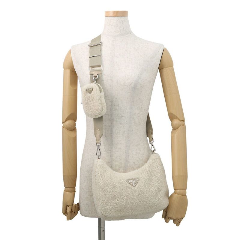 プラダ ショルダーバッグ ファー ホーボーバッグ パイル 1BC151 PRADA