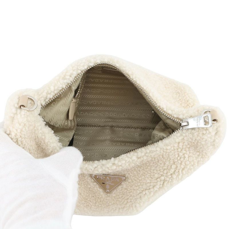プラダ ショルダーバッグ ファー ホーボーバッグ パイル 1BC151 PRADA