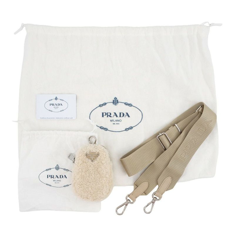 プラダ ショルダーバッグ ファー ホーボーバッグ パイル 1BC151 PRADA