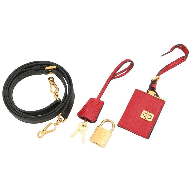 プラダ ハンドバッグ エスプラナード クロコハンドル クロコダイル サフィアーノレザー 1BA046 PRADA 2way 黒