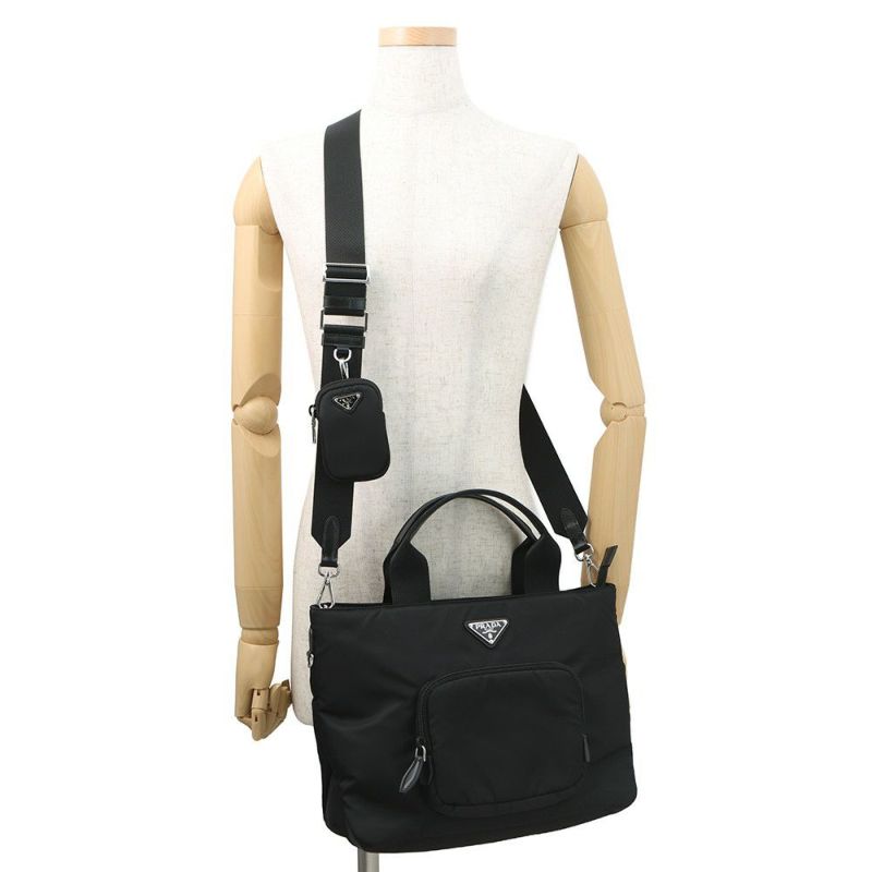 プラダ トートバッグ Re-Nylon ナイロン 1BG354 PRADA 2way 黒