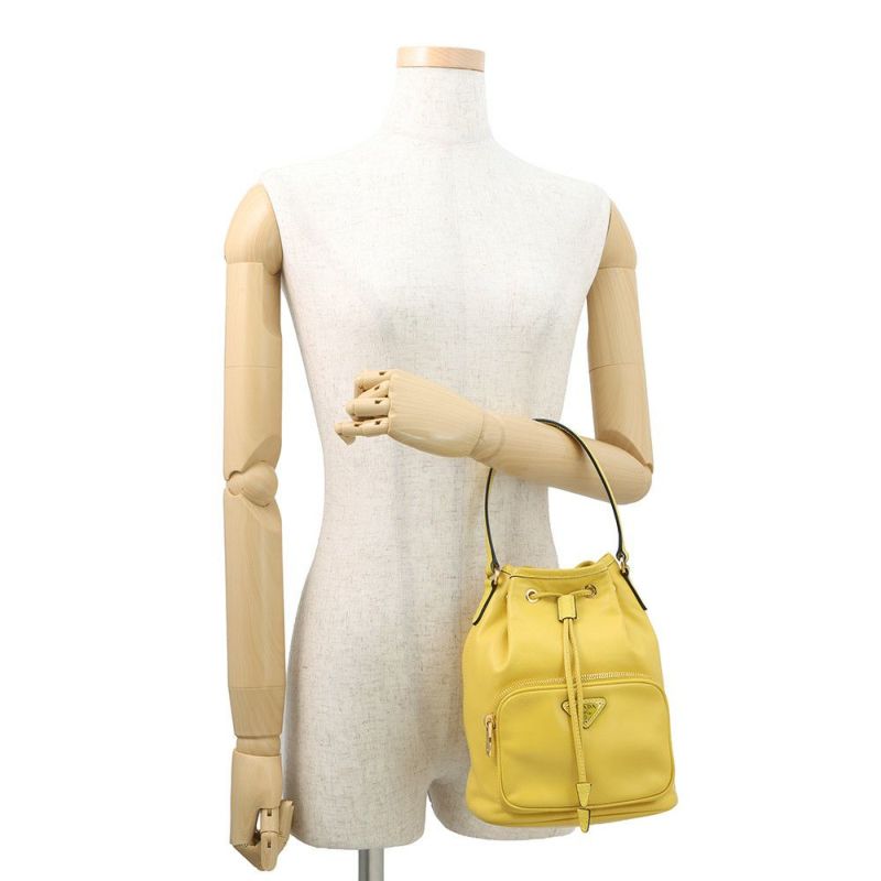 プラダ ハンドバッグ デュエット サフィアーノ カーフレザー 1BH038 PRADA 2way 黒