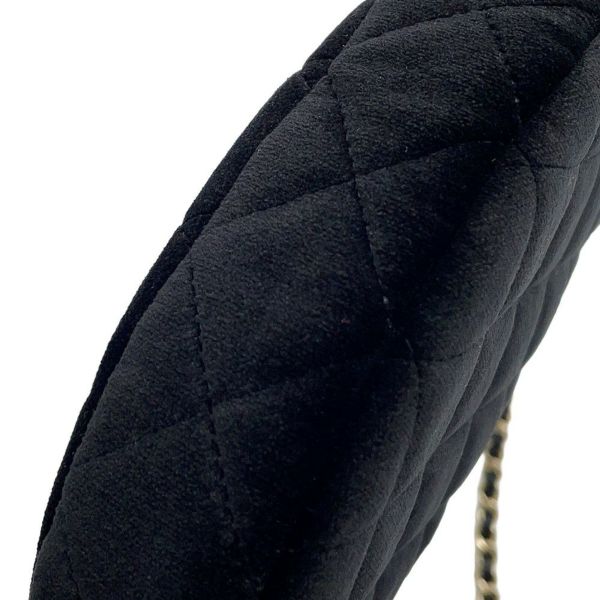 シャネル チェーンショルダーバッグ ココマーク マトラッセ ラインストーン ベロア CHANEL ノベルティ 2024イヤーズギフト 黒