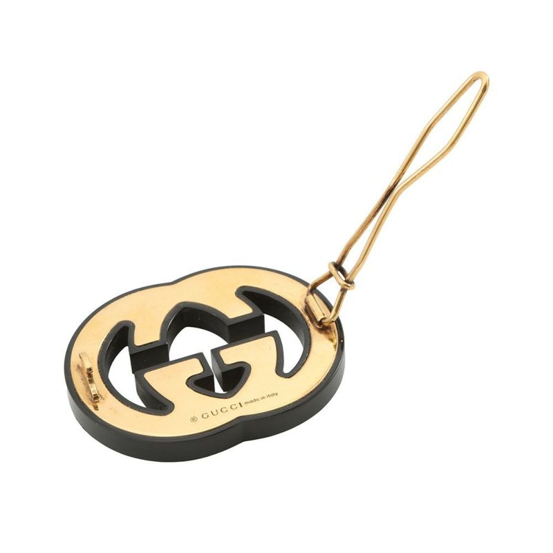 グッチ ヘアクリップ ダブルG ラインストーン 627917 GUCCI アクセサリー 黒