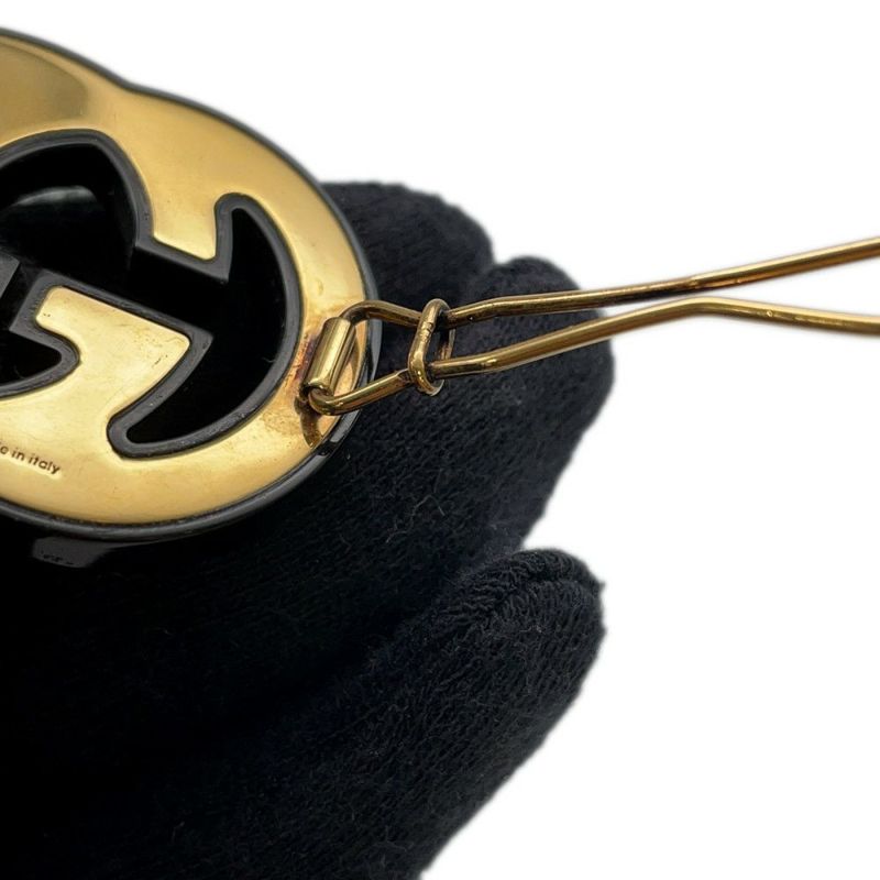 グッチ ヘアクリップ ダブルG ラインストーン 627917 GUCCI アクセサリー 黒