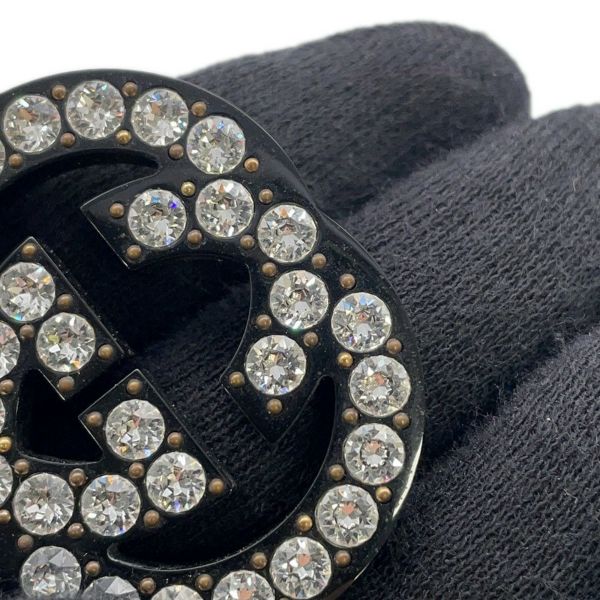 グッチ ヘアクリップ ダブルG ラインストーン 627917 GUCCI アクセサリー 黒