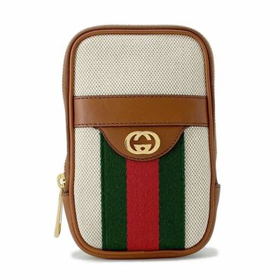 グッチ ベルトバッグ シェリーライン キャンバス レザー 581519 GUCCI ウエストバッグ フォンケース |  中古・新品ブランド販売ギャラリーレア公式通販