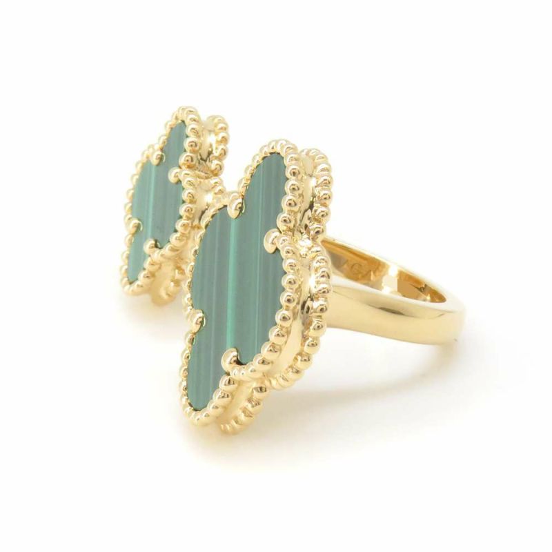 ヴァンクリーフ&アーペル リング マジック アルハンブラ アントレ レ ドア リング マラカイト K18YG サイズ50 VCARO3MI00