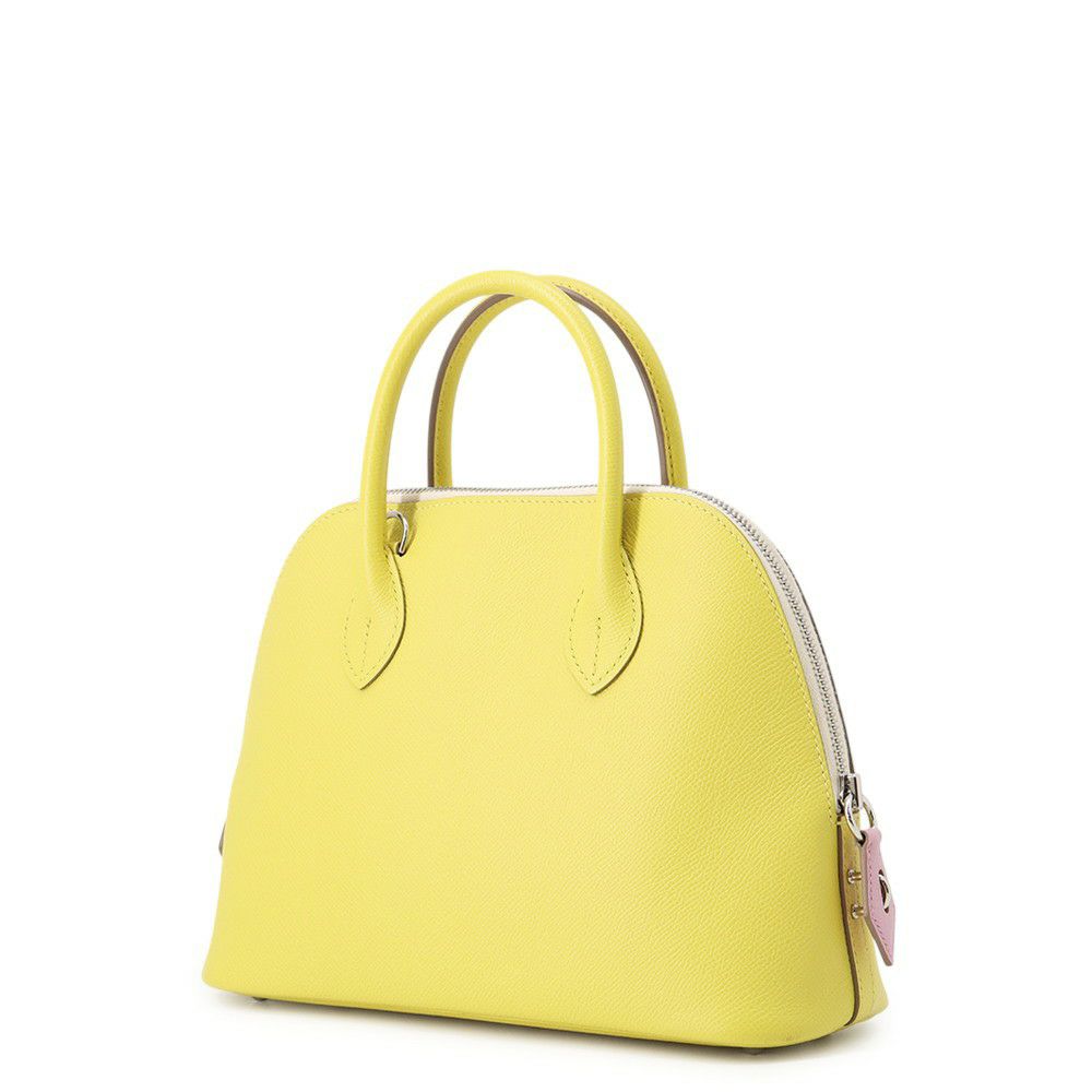 エルメス ボリード1923 25 トリコロール ライム/モーヴシルベストル/ナタ/シルバー金具 エプソン U刻印 2wayショルダー