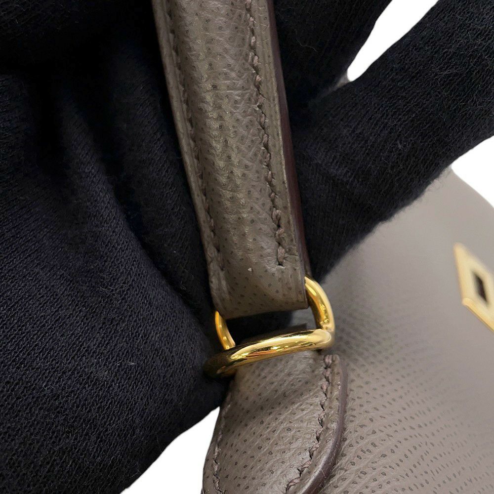 エルメス ハンドバッグ ケリー25 外縫い エタン/ゴールド金具 エプソン D刻印 2wayショルダー