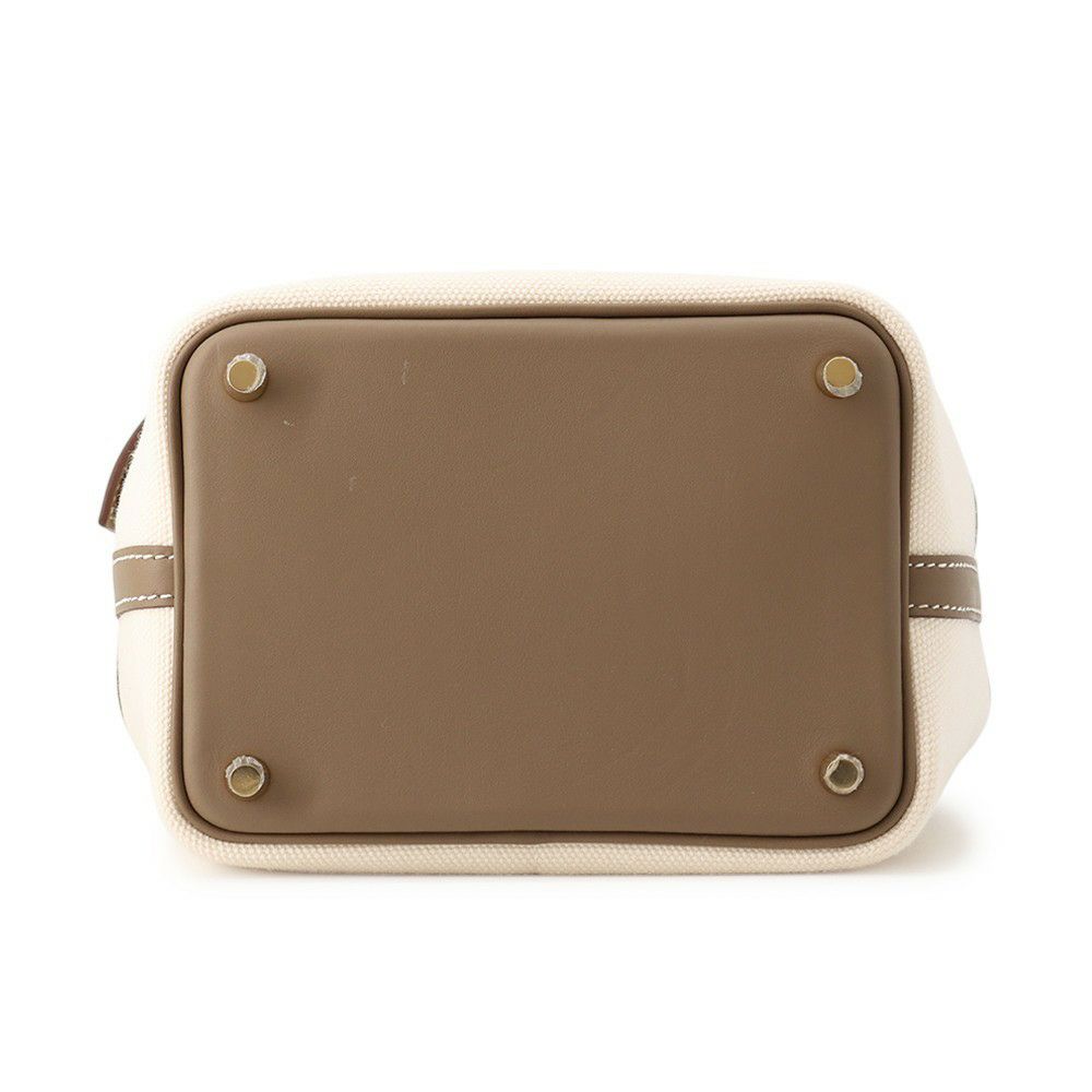 エルメス ハンドバッグ ピコタンロックPM カーゴ エクリュ/エトゥープ/シルバー金具 トワルゴエラン/スイフト K刻印