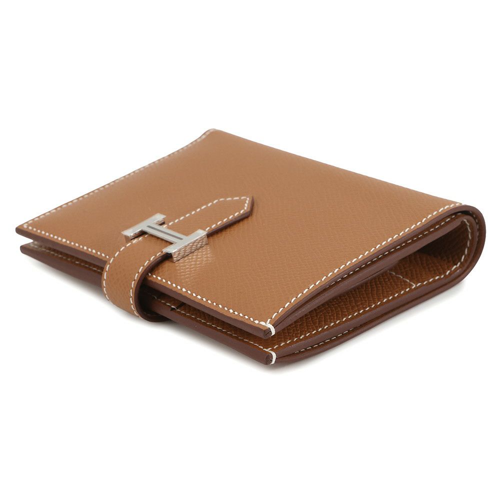 エルメス 二つ折り財布 ベアンコンパクト ゴールド/シルバー金具 エプソン W刻印