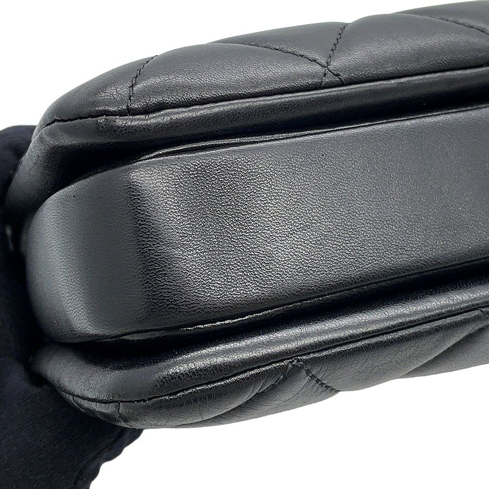 シャネル ハンドバッグ ココマーク マトラッセ トレンディCC トップハンドル ラムスキン A92236 2way チェーンショルダー 黒