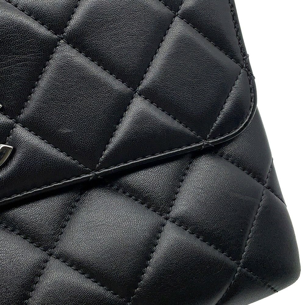 シャネル ハンドバッグ ココマーク マトラッセ トレンディCC トップハンドル ラムスキン A92236 2way チェーンショルダー 黒