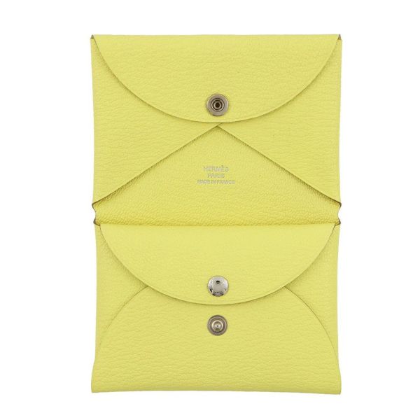 エルメス コインケース カルヴィ デュオ リモンチェッロ/シルバー金具 シェブルミゾル B刻印 財布