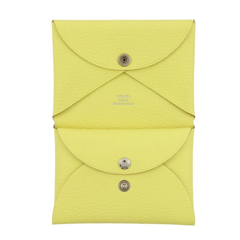 エルメス コインケース カルヴィ デュオ リモンチェッロ/シルバー金具 シェブルミゾル B刻印 財布