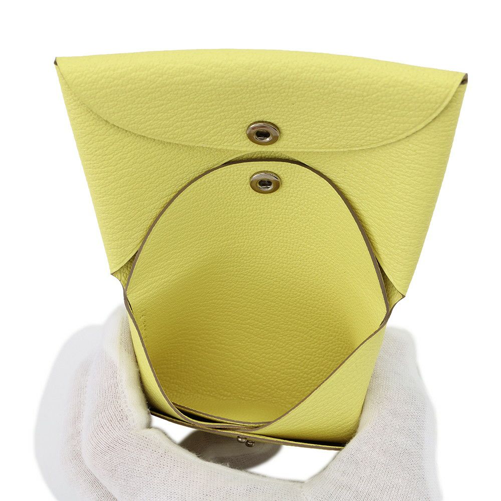 エルメス コインケース カルヴィ デュオ リモンチェッロ/シルバー金具 シェブルミゾル B刻印 財布