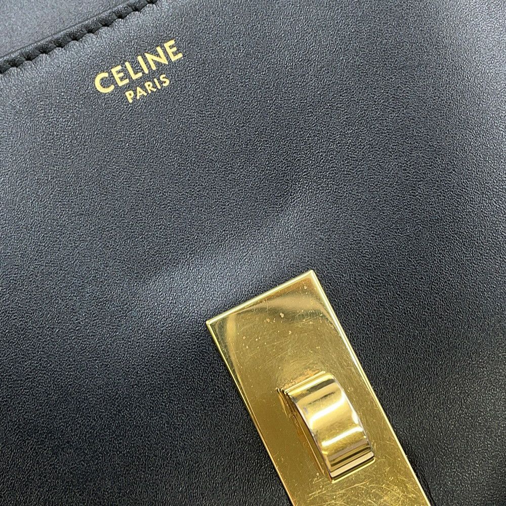 セリーヌ ショルダーバッグ スモール ブザス 16 セーズ レザー 188013 CELINE 黒