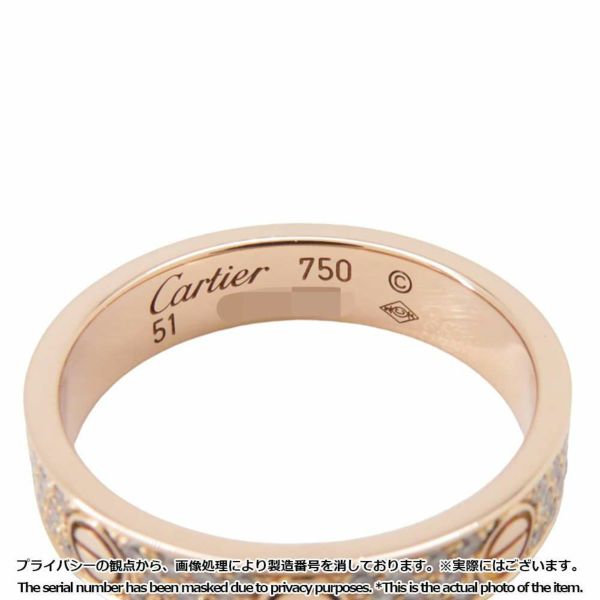 カルティエ リング ミニラブリング パヴェダイヤ ダイヤモンド K18PGピンクゴールド リングサイズ51 B4085851 Cartier 指輪