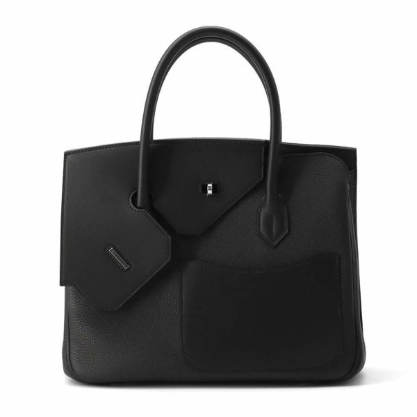 エルメス バーキン30 無秩序 ブラック/シルバー金具 トゴ/スイフト B刻印 HERMES Birkin 黒