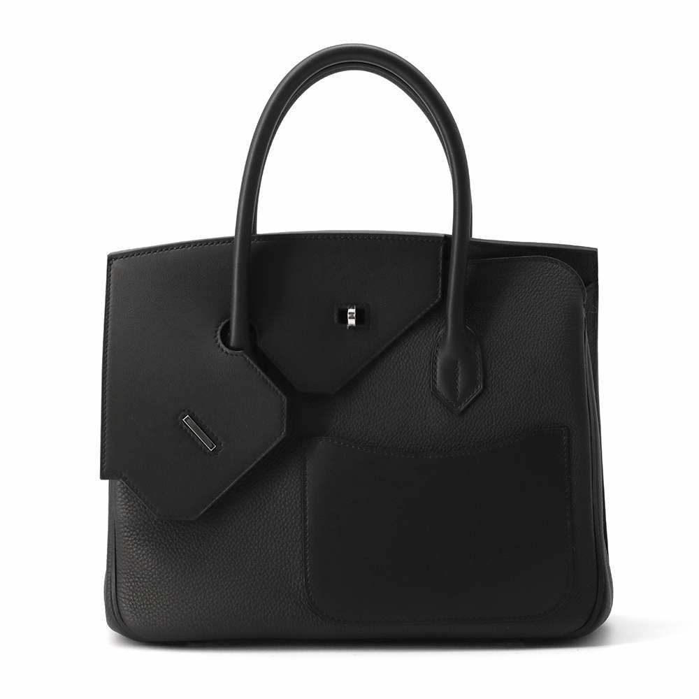 エルメス バーキン30 無秩序 ブラック/シルバー金具 トゴ/スイフト B刻印 HERMES Birkin 黒