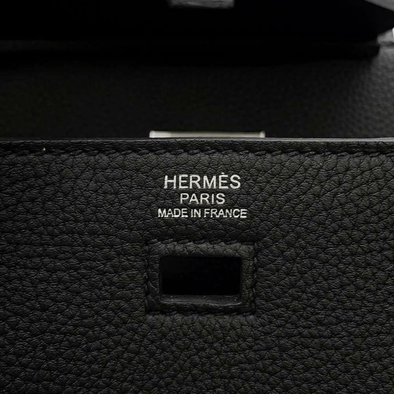 エルメス バーキン30 無秩序 ブラック/シルバー金具 トゴ/スイフト B刻印 HERMES Birkin 黒