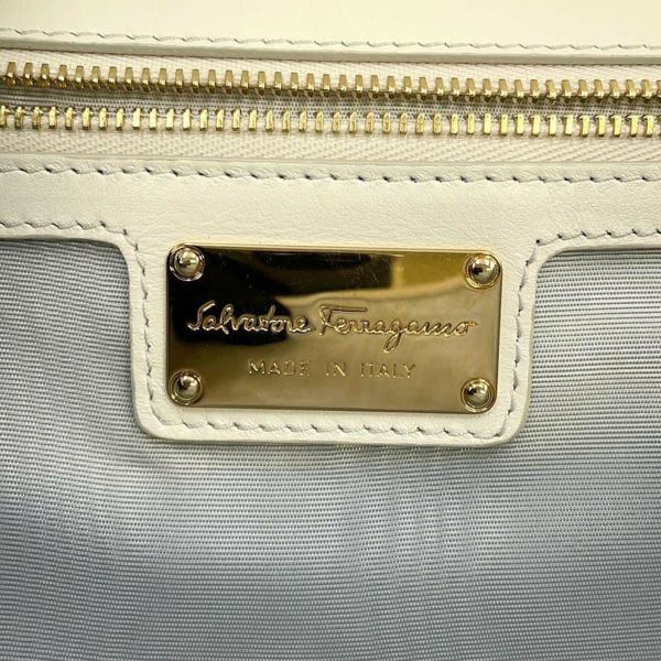 サルヴァトーレ・フェラガモ ショルダーバッグ ヴァラ パンチング レザー AU21 F003 Ferragamo 白