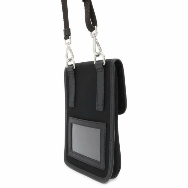 プラダ ショルダーバッグ フォンホルダー トライアングルロゴ ナイロン/レザー 2ZH109 PRADA スマホケース 斜め掛け 黒