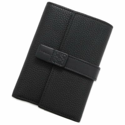 ロエベ 三つ折り財布 バーティカルウォレット スモール レザー C660S86X01 LOEWE 財布 黒 安心保証