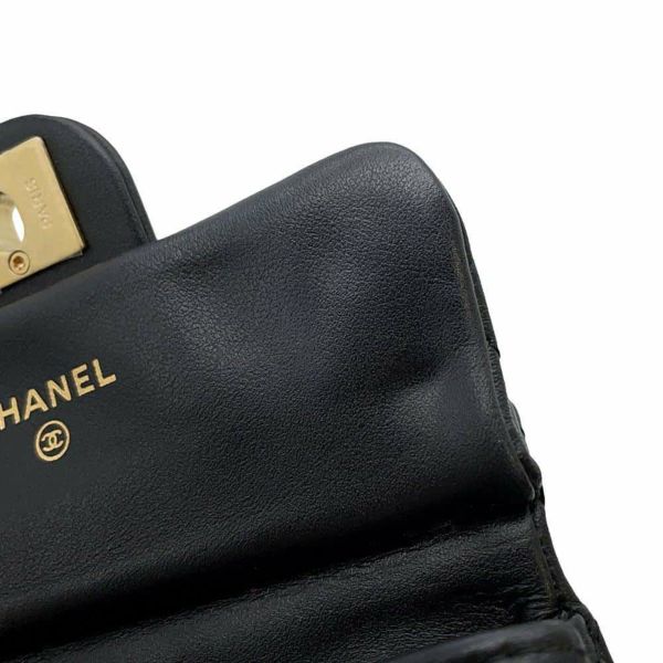 シャネル チェーンショルダーバッグ マトラッセ ココマーク ラムスキン AP2271 CHANEL 黒