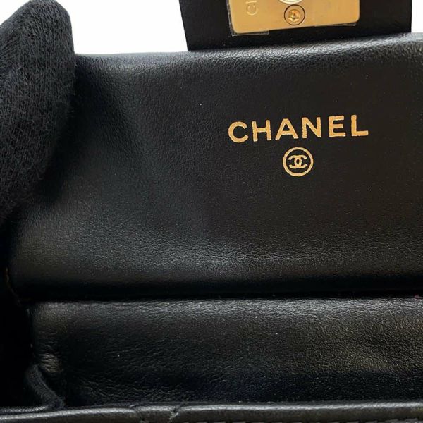 シャネル チェーンショルダーバッグ マトラッセ ココマーク ラムスキン AP2271 CHANEL 黒