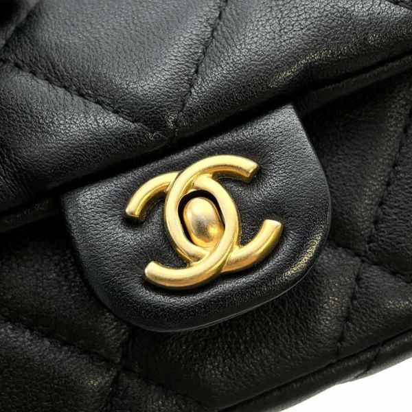 シャネル チェーンショルダーバッグ マトラッセ ココマーク ラムスキン AP2271 CHANEL 黒