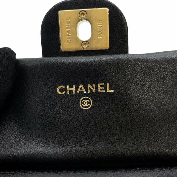 シャネル チェーンショルダーバッグ マトラッセ ココマーク ラムスキン AP2271 CHANEL 黒