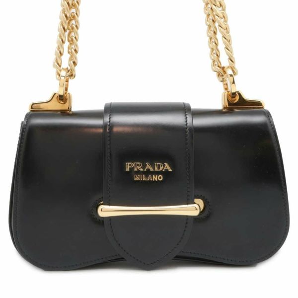 プラダ チェーンショルダーバッグ ロゴ レザー 1BD219 PRADA バッグ 黒 アウトレット品 安心保証 |  中古・新品ブランド販売ギャラリーレア公式通販