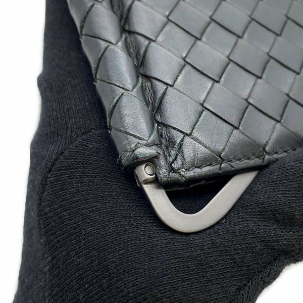 ッテガヴェネタ 二つ折り財布 イントレチャート マネークリップ レザー 123180 BOTTEGA VENETA メンズ 黒