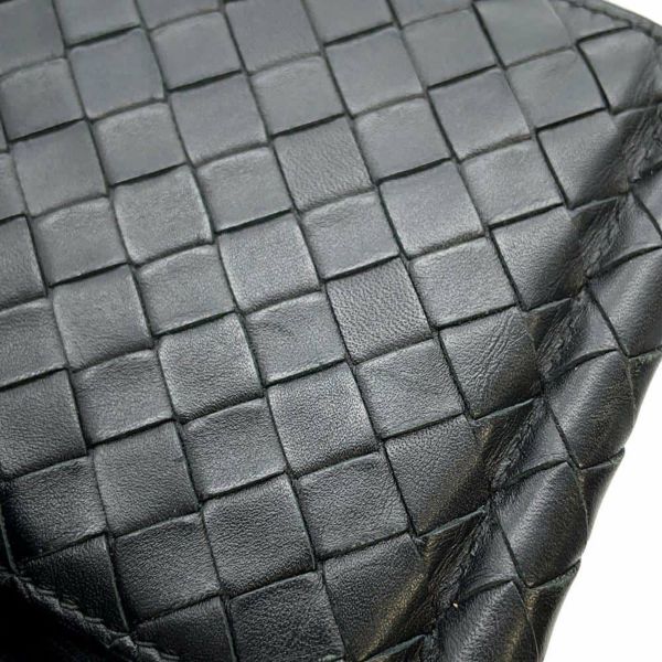 ッテガヴェネタ 二つ折り財布 イントレチャート マネークリップ レザー 123180 BOTTEGA VENETA メンズ 黒