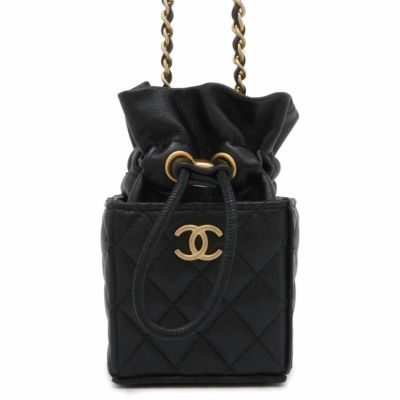 シャネル チェーンショルダーバッグ ラパウザ Vステッチ レザー CHANEL バッグ 黒 安心保証 | 中古・新品ブランド販売ギャラリーレア公式通販