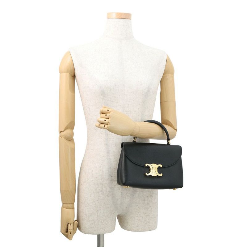 セリーヌ ハンドバッグ ティーン ニノ カーフレザー 118113 CELINE 2way 黒