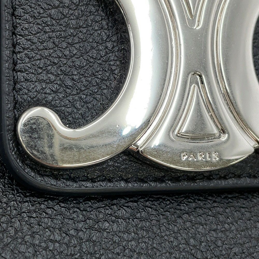 セリーヌ チェーンショルダーバッグ トリオンフ ヴィクトワール ミディアム カーフレザー 115853 CELINE 黒