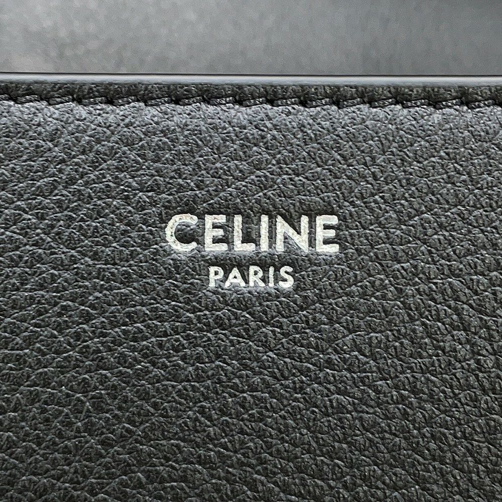 セリーヌ チェーンショルダーバッグ トリオンフ ヴィクトワール ミディアム カーフレザー 115853 CELINE 黒