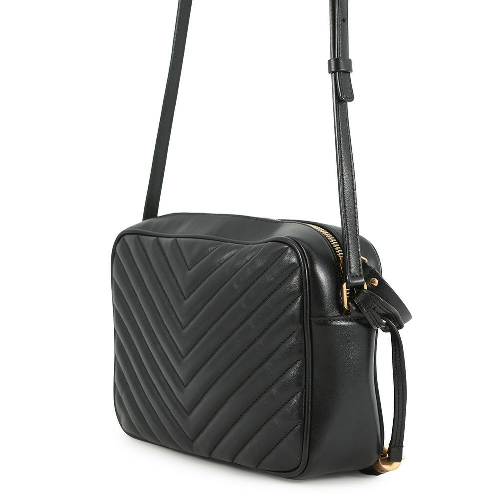 サンローランパリ ショルダーバッグ ルー カメラバッグ レザー 612544 SAINT LAURENT PARIS 黒 タッセル付き