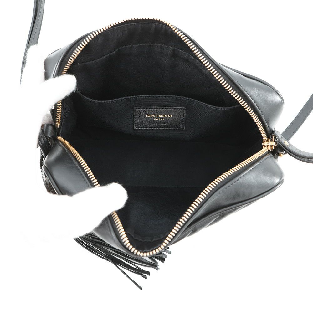 サンローランパリ ショルダーバッグ ルー カメラバッグ レザー 612544 SAINT LAURENT PARIS 黒 タッセル付き