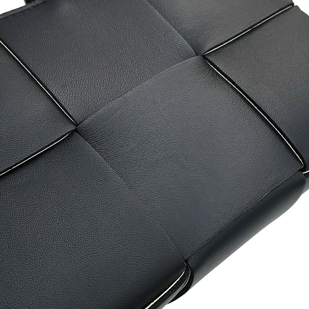 ボッテガヴェネタ ハンドバッグ マキシイントレチャート キャンディ アルコ レザー 729029 BOTTEGA VENETA 2way 黒 白