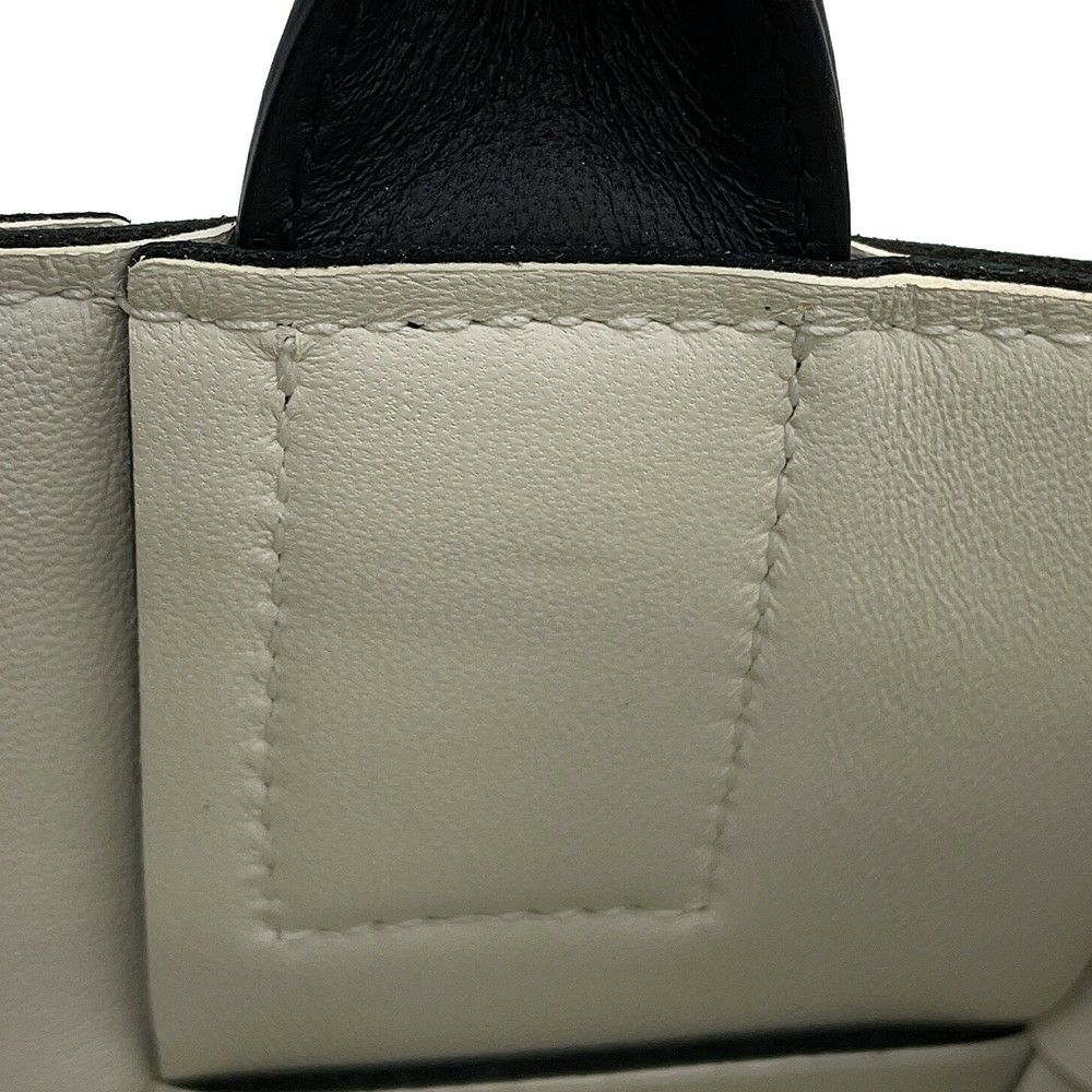 ボッテガヴェネタ ハンドバッグ マキシイントレチャート キャンディ アルコ レザー 729029 BOTTEGA VENETA 2way 黒 白