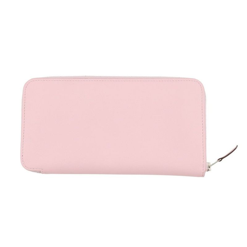 エルメス 長財布 アザップロング クラシック ローズサクラ/シルバー金具 スイフト X刻印 財布