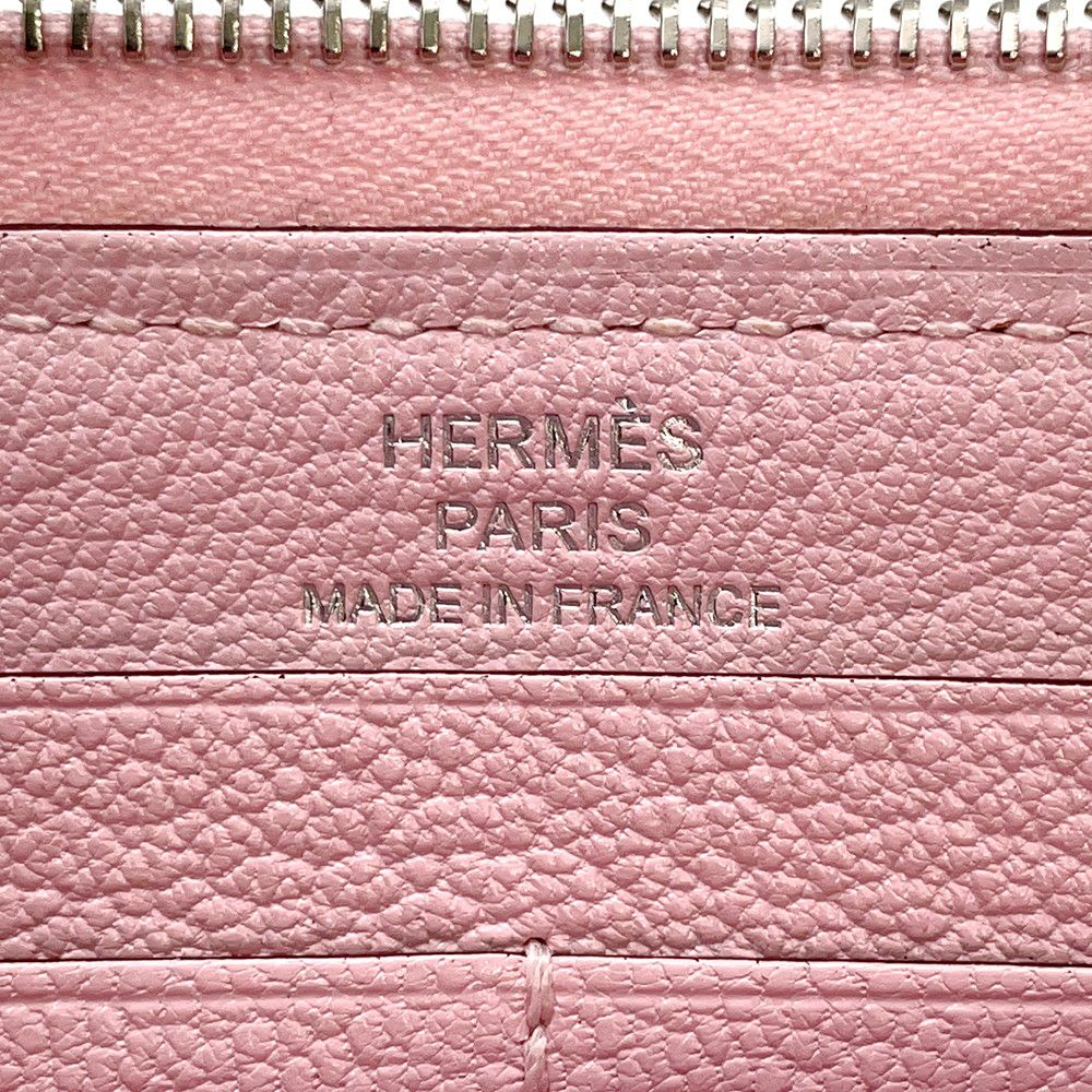 エルメス 長財布 アザップロング クラシック ローズサクラ/シルバー金具 スイフト X刻印 財布