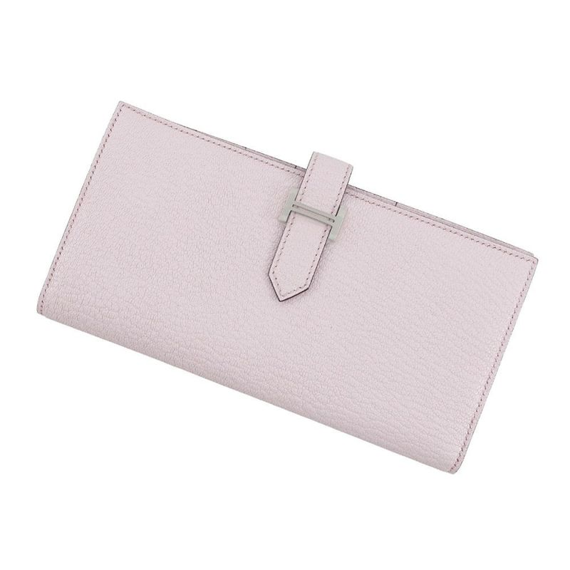 エルメス 長財布 ベアンスフレ モーヴペール/シルバー金具 シェブルミゾル K刻印 HERMES 財布 シェーブル