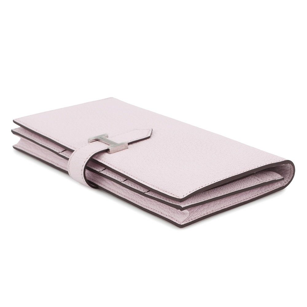 エルメス 長財布 ベアンスフレ モーヴペール/シルバー金具 シェブルミゾル K刻印 HERMES 財布 シェーブル